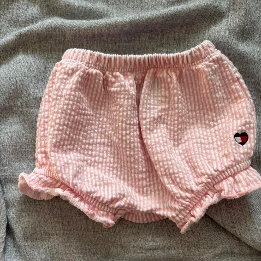 Tommy Hilfiger Pink Seersucker Ruffle Bloomers Shorts